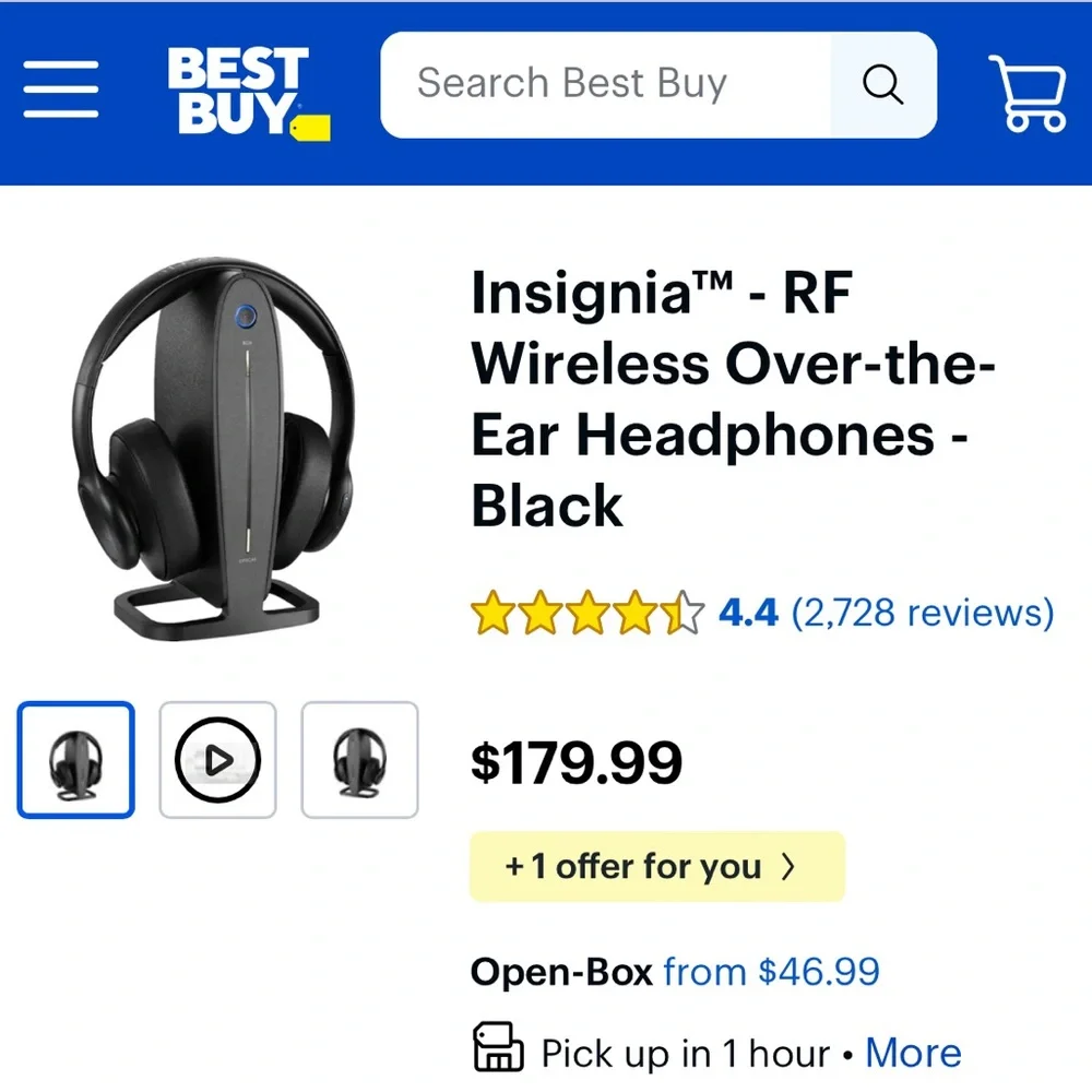 Insignia Black Digital Wireless Headphones
